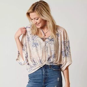 Free people “One Dance” Delicate Floral Top